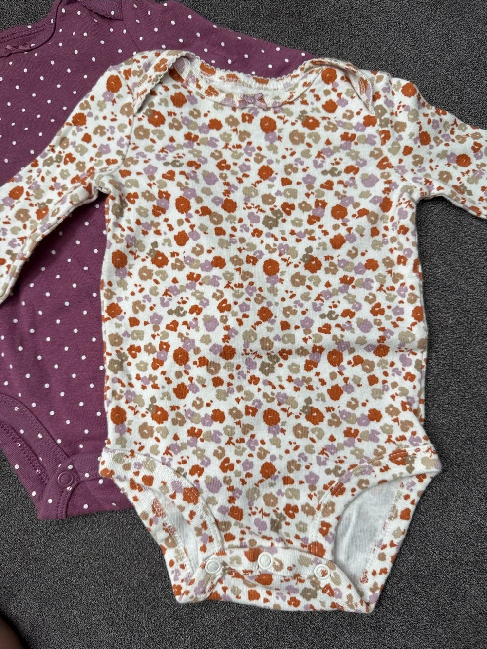 3 month Carter's Purple & Multi Floral Long-Sleeve Bodysuit Set